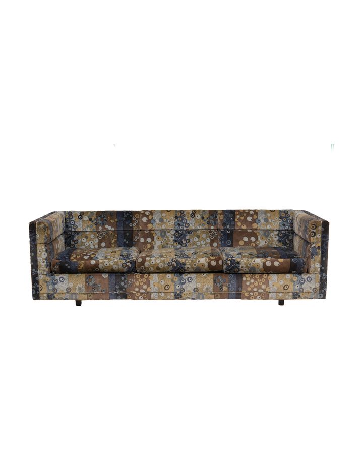 Dunbar Edward Wormley Tuxedo Sofa in Jack Lenor Larsen Upholstery
