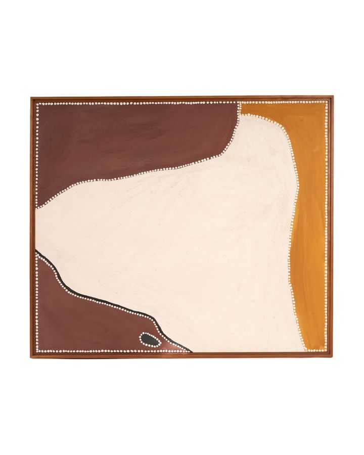 Lot 587: Freddie Timms “Violet River Country” Aboriginal Painting, 1995