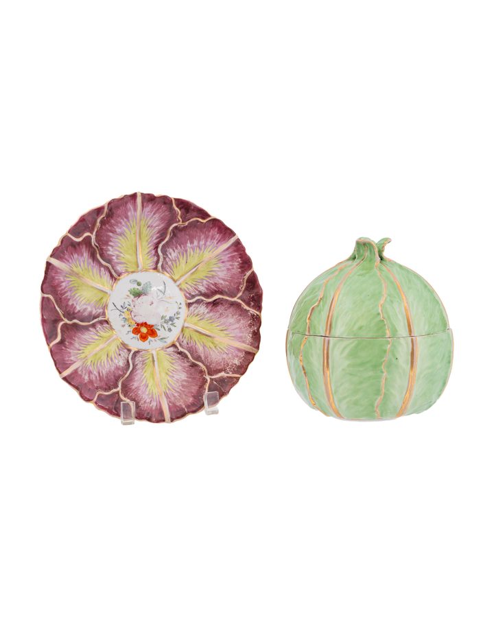 Lot 263: Meissen Porcelain Cabbage-Form Covered Tureen with Stand, Marcolini Period