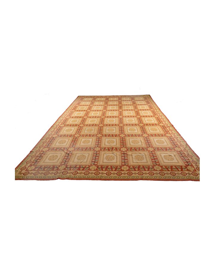 Lot 358: Portuguese Needlepoint Rug, Red Ground